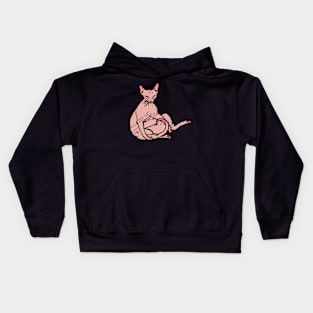 Fat Cat-Pink Sphynx Kids Hoodie